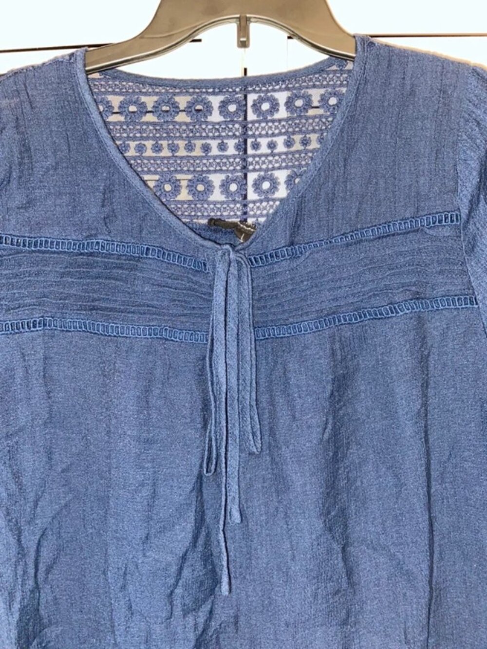 Navy 3/4 sleeve shirt - Picture 2 of 2